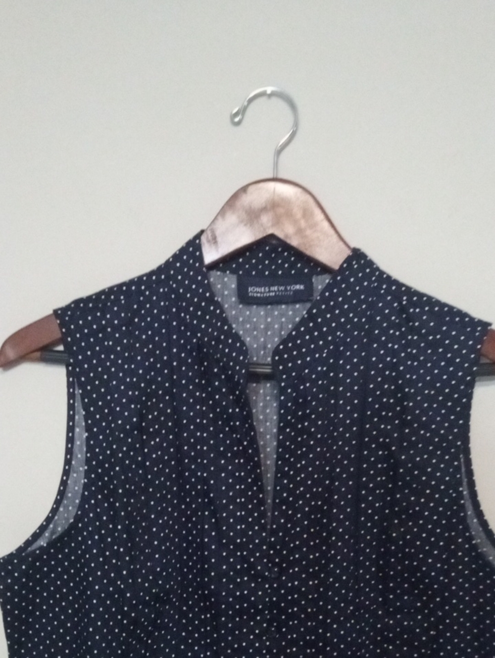 JONES NEW YORK Navy & White Polka Dot Tank - Picture 3 of 5